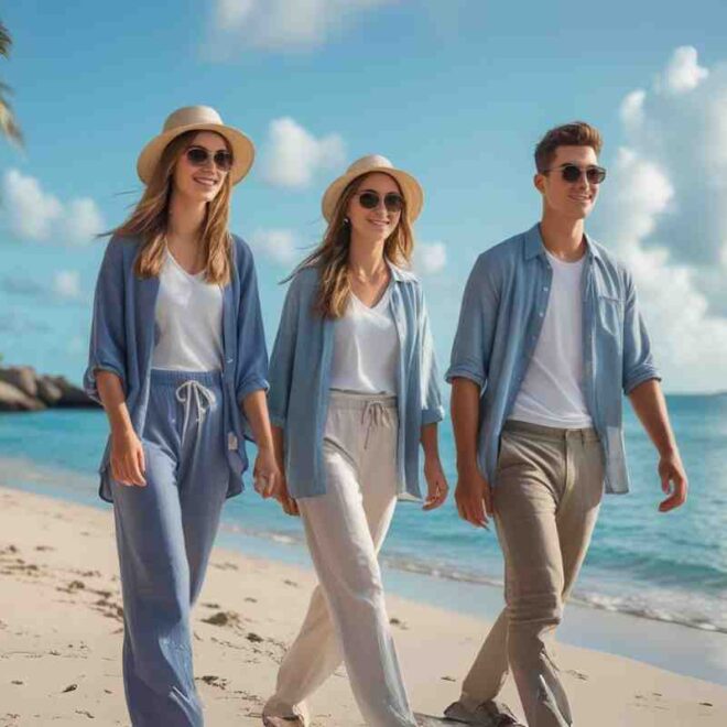 Chloe and Halle Spotted With Jonah on Reduit Beach