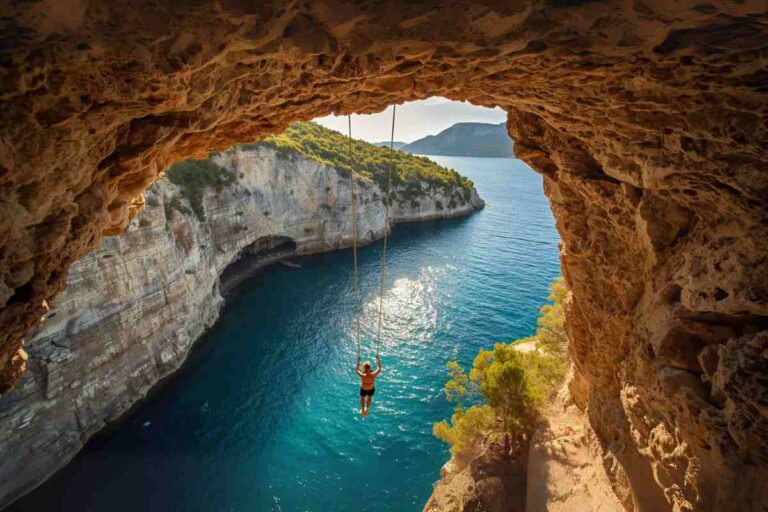 How to Get to Hidden Rope Swing Kalymnos Greece